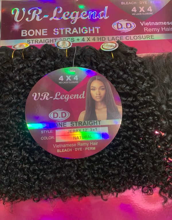 UR Legend Jerry Curls 12" Closure Black